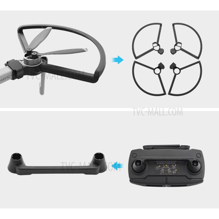 Propeller Guard + Remote Control Rocker Protector for Mavic Mini Drone - Black-6