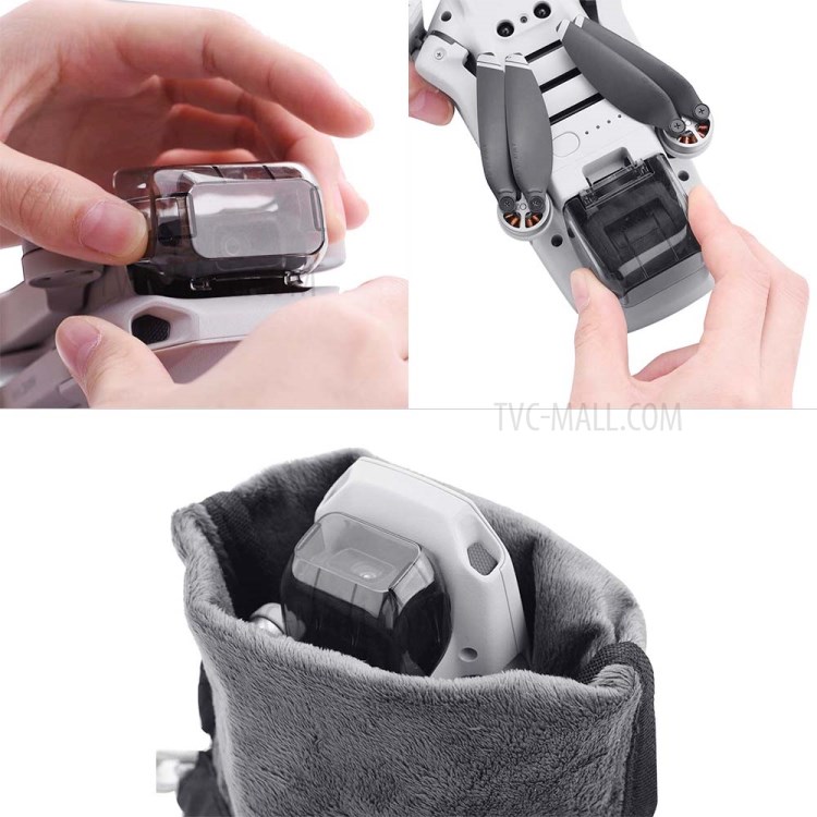 Lens Protective Cap + Remote Control Rocker Protector for DJI Mavic Mini Drone - Black-7