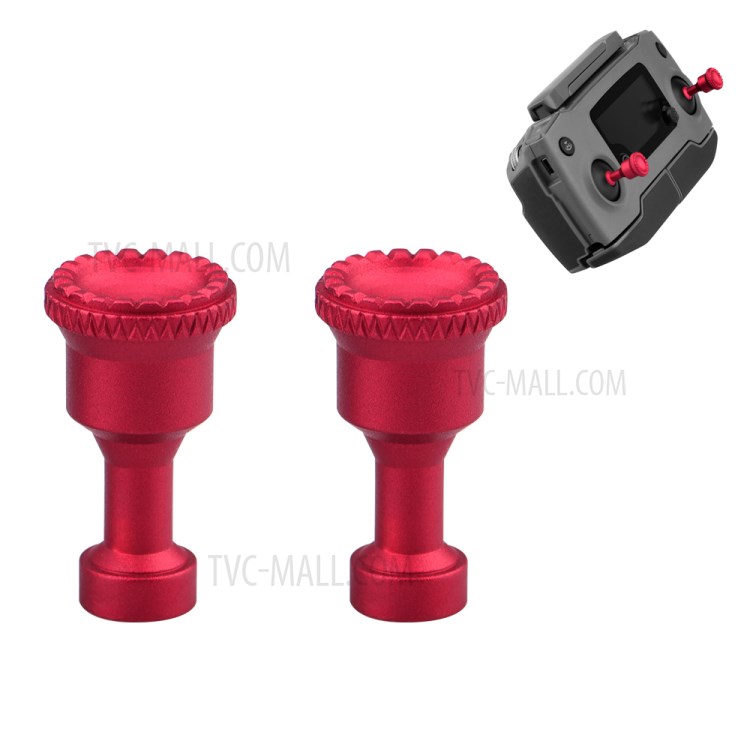 For DJI Mavic 2/Air Remote Controller Handle Thumb Rocker Metal Joysticks Detachable Protector (max2263) - Red-1