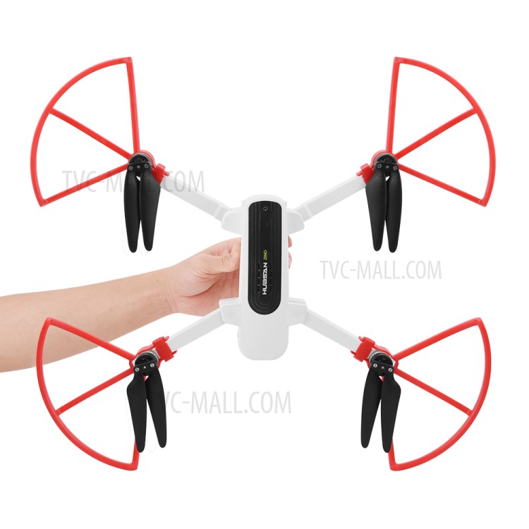 2 Pair Protection Rings + Propellers for HUBSAN ZINO H117S - Red/Black-4