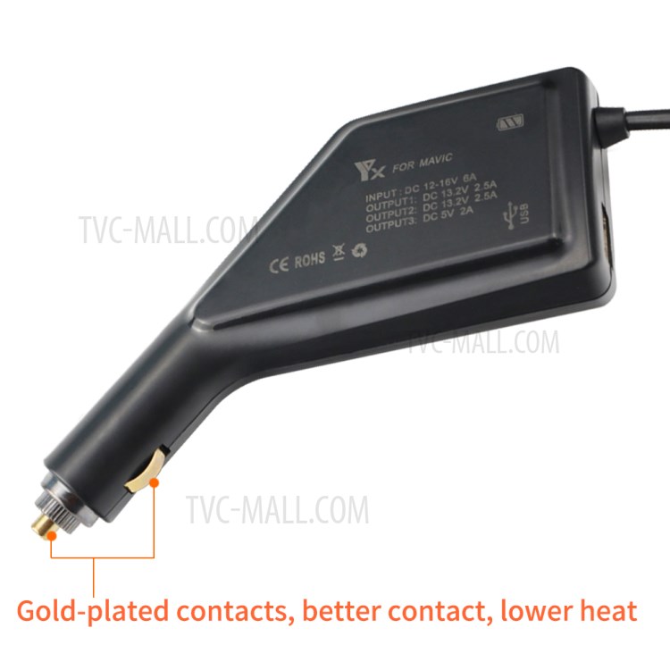 3-in-1 Dual-Battery Car Charger Safe Fast Remote Controller Outdoor Charging Intelligent with USB Port for DJI Mavic Pro-5