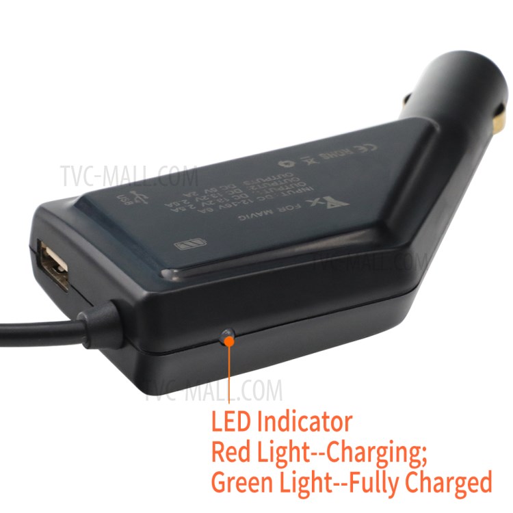 3-in-1 Dual-Battery Car Charger Safe Fast Remote Controller Outdoor Charging Intelligent with USB Port for DJI Mavic Pro-8