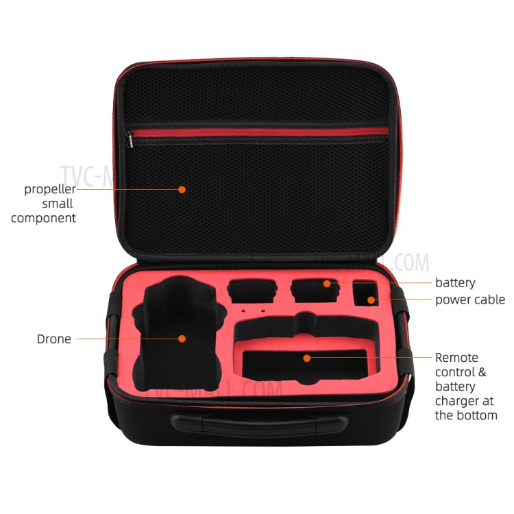 Storage Bag for DJI Mavic Air 2 Carrying Case Nylon Shoulder Bag - Black/Red-10