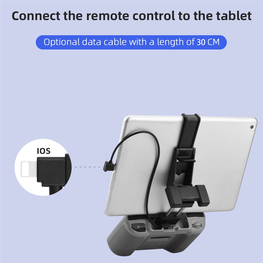 30cm Data Line Wire Type-C to 8Pin Cord Cable + Tablet Mount Holder for DJI Mavic Air 2 / Mavic Mini 2 Drone-3