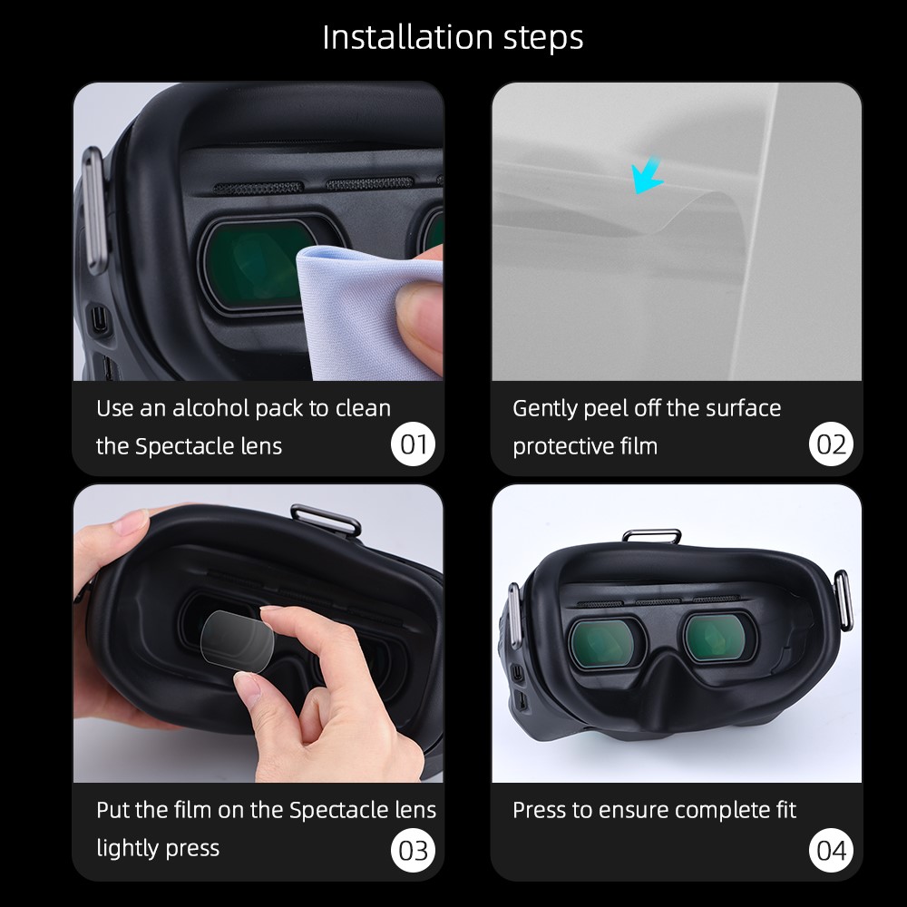 1 Pair EWB8446_1 Dust-proof Anti-Scratch Tempered Glass Protector for DJI FPV Combo Glasses-6