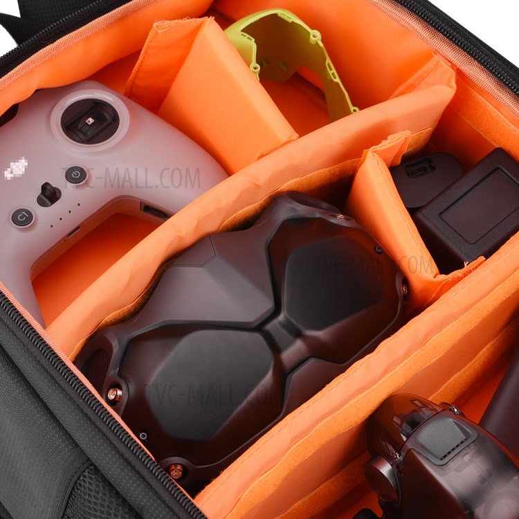 EWB8447 Nylon Backpack Protective Shoulder Bag for DJI FPV Combo Drone Remote Controller Accessories - Orange-4