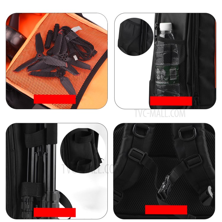 EWB8447 Nylon Backpack Protective Shoulder Bag for DJI FPV Combo Drone Remote Controller Accessories - Orange-5