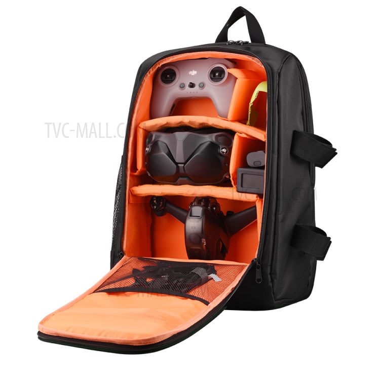 EWB8447 Nylon Backpack Protective Shoulder Bag for DJI FPV Combo Drone Remote Controller Accessories - Orange-7