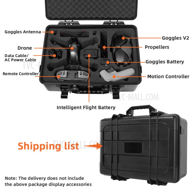 EWB8455 All-round Waterproof Box Shockproof Carrying Case for DJI FPV Combo Drone Remote Controller Accessories-3