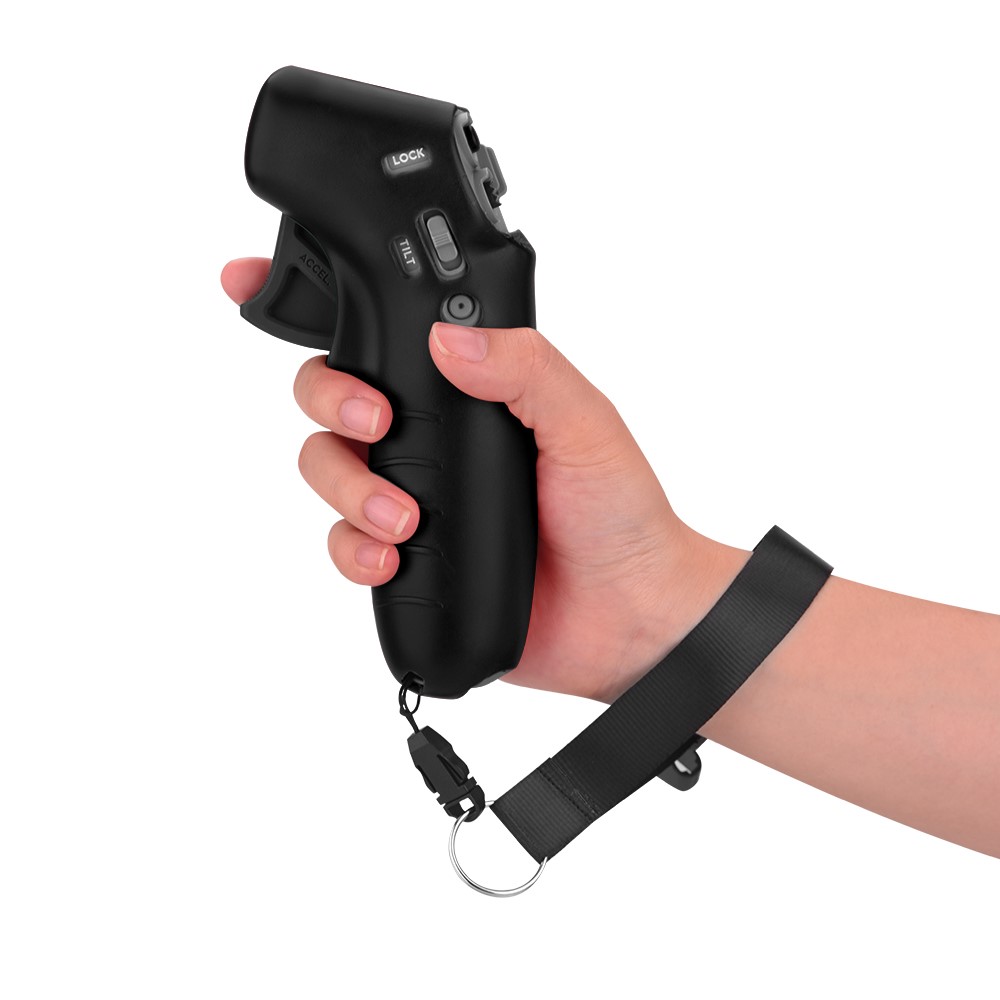 EWB8493_1+FL7395 Anti-scratch Silicone Sleeve Protective Cover with Lanyard for DJI FPV Combo Motion Controller - Black+Black-4