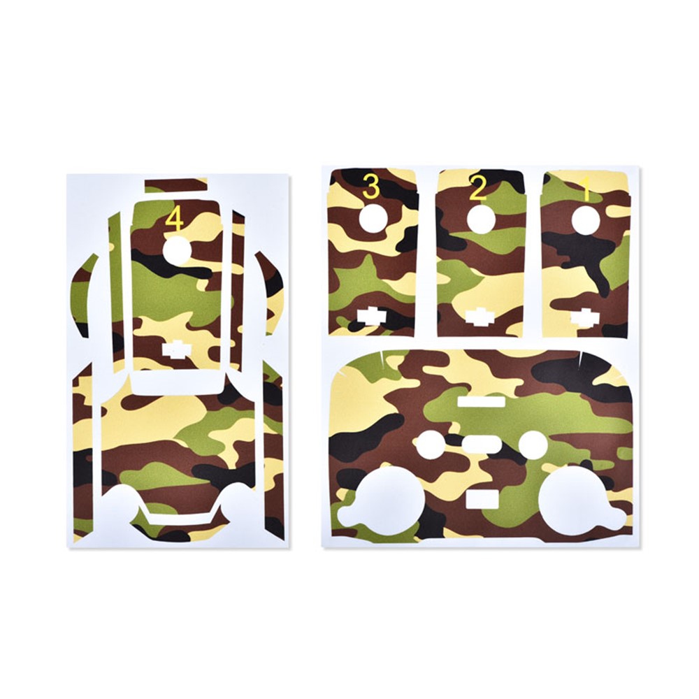 STARTRC Anti-Scratch Protective Decal Decorative PVC Stickers Set for DJI Mavic Air 2S - Camouflage Green-4