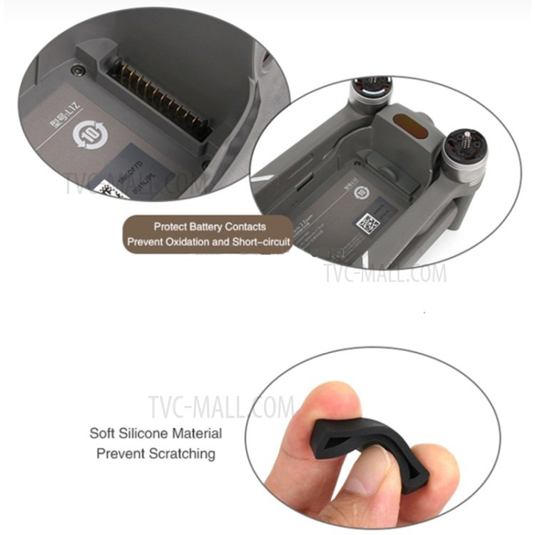 SUNNYLIFE Silicone Dustproof Drone Body Protector Plug Cover Cap for DJI Mavic 2 Pro/Zoom - Black-3