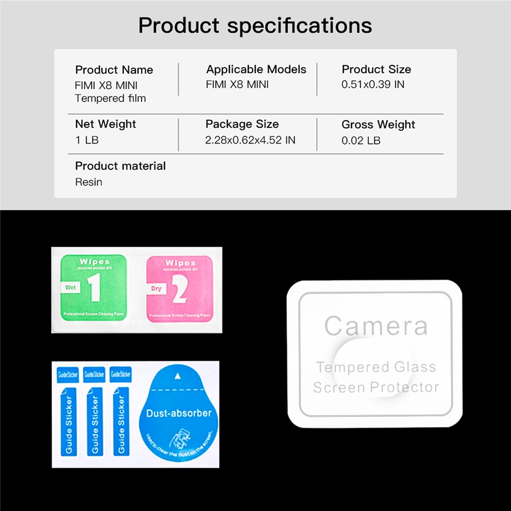 RCSTQ HD Screen Protector for FIMI X8 Mini Anti-Scratch Tempered Glass Lens Film-6