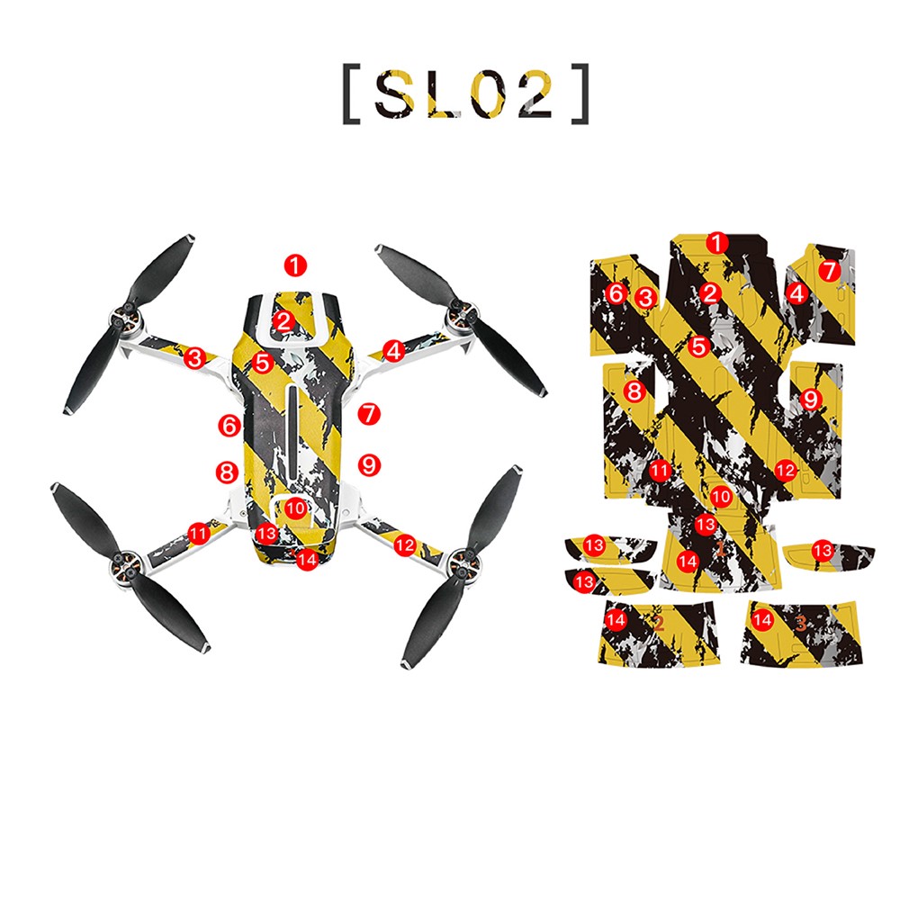 RCSTQ Colorful Drone Body Sticker Decal for FIMI X8 Mini - SL02-2