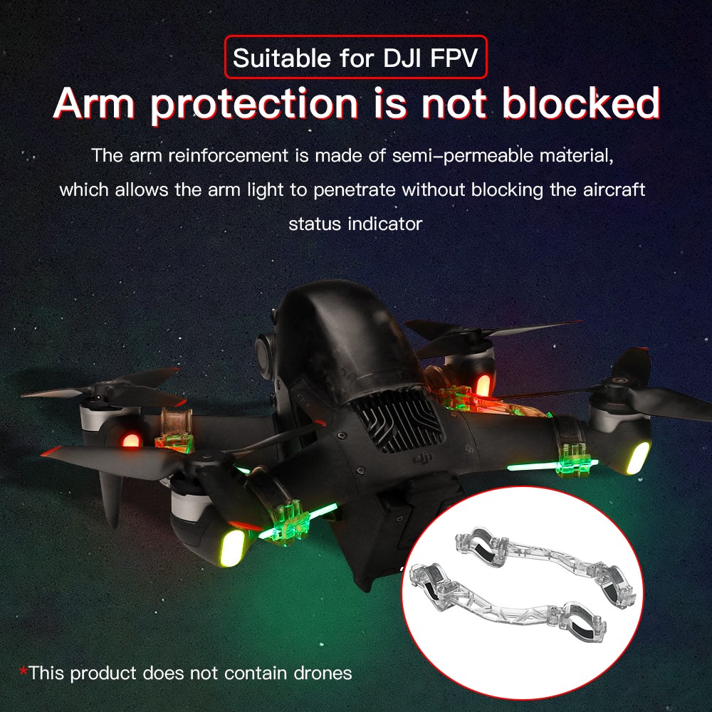1 Pair RCSTQ Drone Arm Bracers Aircraft Arm Reinforcement Protector for DJI FPV-2