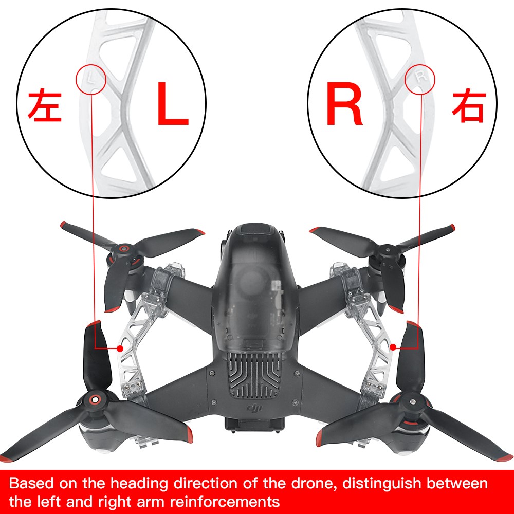 1 Pair RCSTQ Drone Arm Bracers Aircraft Arm Reinforcement Protector for DJI FPV-4