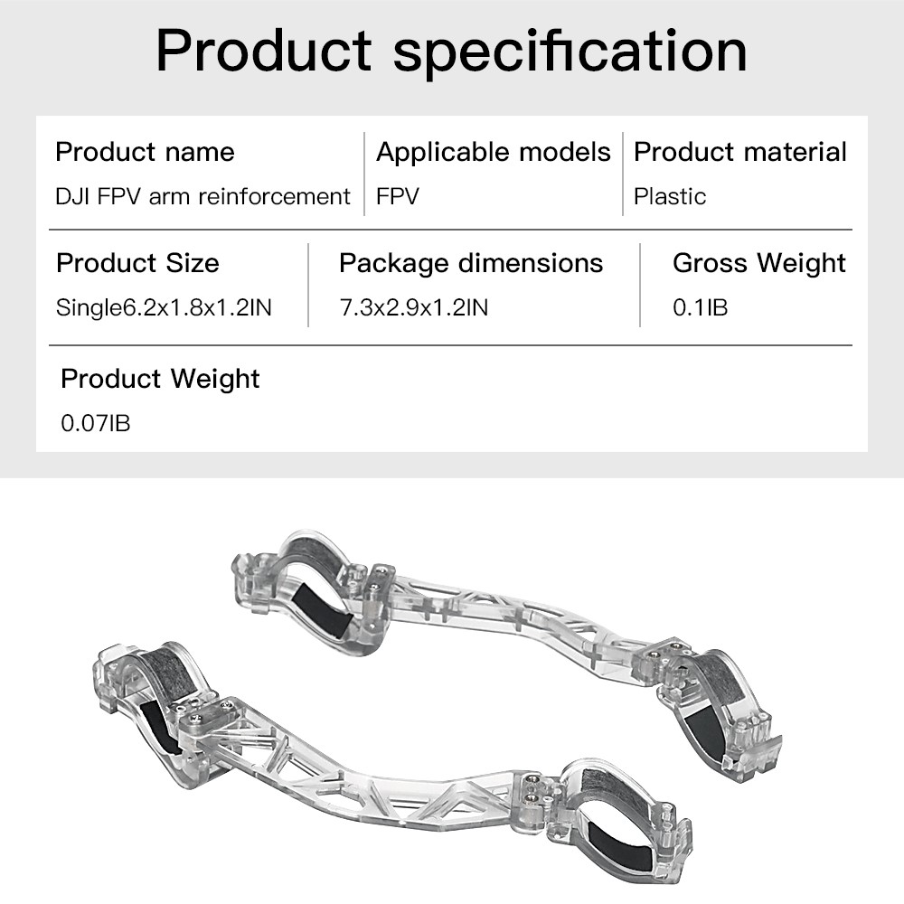 1 Pair RCSTQ Drone Arm Bracers Aircraft Arm Reinforcement Protector for DJI FPV-5