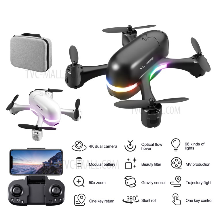 S88 4K HD Aerial Photos Mini Drone Quadcopter Optical Flow Positioning RC Plane with Dual Cameras Single Battery - Black-14