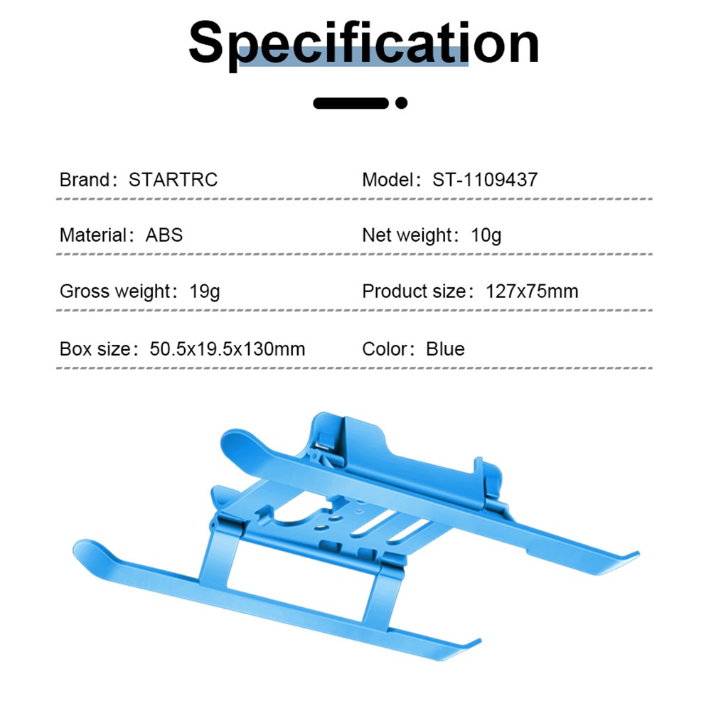 STARTRC 1109437 Foldable Drone Landing Gear ABS Anti-fall Landing Riser Stand for DJI Mini 2/Mini SE/Mavic Mini-6