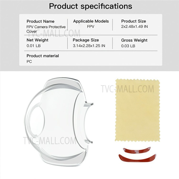 EWB8869 Non-removable Anti-collision PTZ Lens Protective Cover Lid for DJI FPV Combo Drone-12