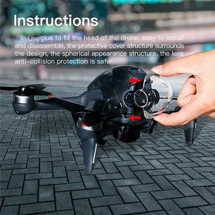 EWB8869 Non-removable Anti-collision PTZ Lens Protective Cover Lid for DJI FPV Combo Drone-9