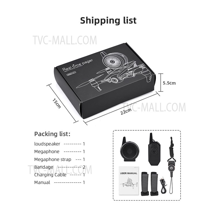 EWB8524 Wireless Speaker USB Charging Remote Control Loudspeaker Megaphone Drone Accessories-15