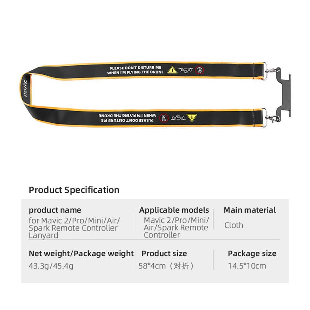 ZZCP8766 Wide Lanyard Neck Strap with Double Buckle for DJI Mavic 2/Pro/Mini/Air/Spark Remote Control-3