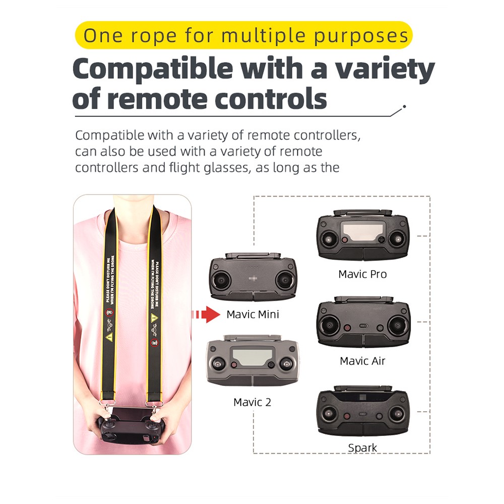 ZZCP8766 Wide Lanyard Neck Strap with Double Buckle for DJI Mavic 2/Pro/Mini/Air/Spark Remote Control-6