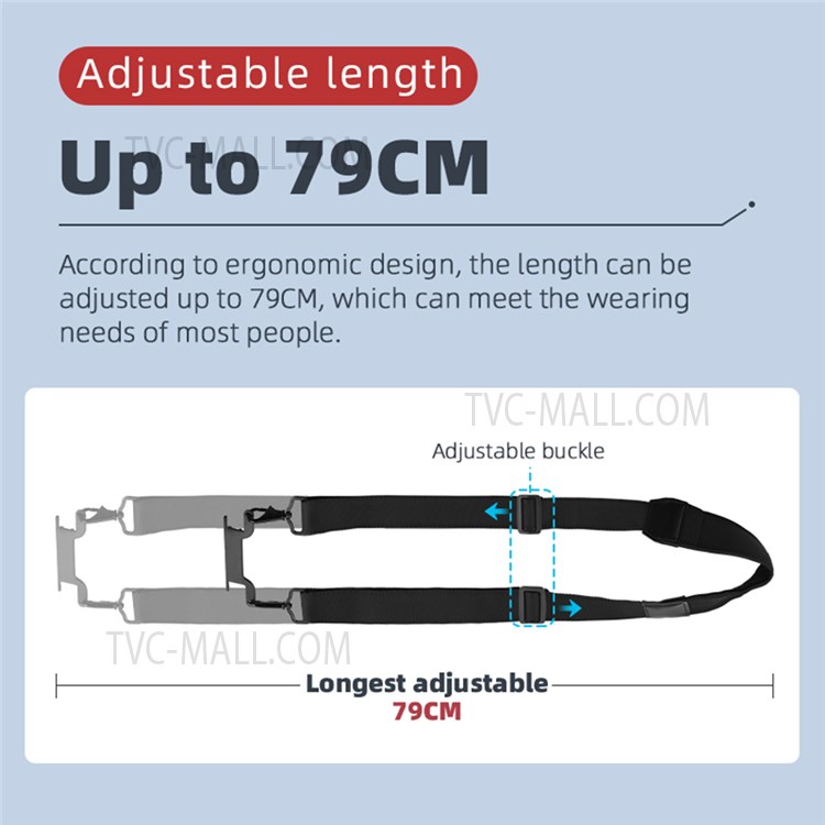 ZZCP8765 For DJI Mavic 2/Pro/Mini/Air/Spark Remote Control Wide Thick Lanyard Hanging Neck Strap with Double Buckle-4