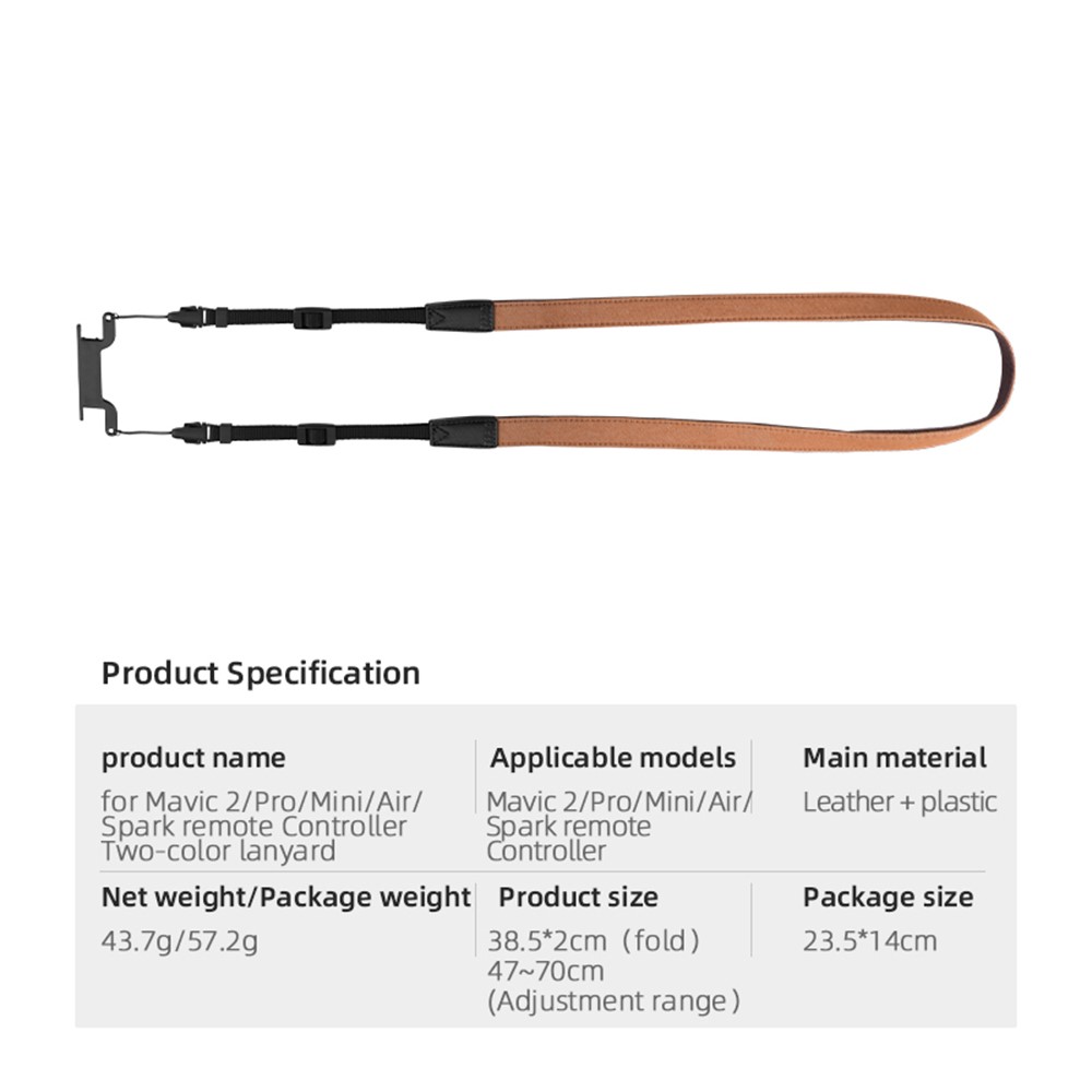 ZZCP8764 Dual-color Lanyard Necking Hanging Strap for DJI Mavic 2/Pro/Mini/Air/Spark Remote Control - Black-6