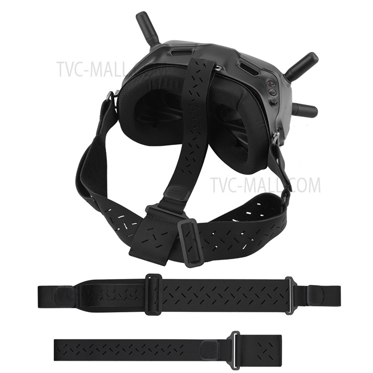 EWB8705 Detachable Adjustable Headband Head Strap with Fixing Strap for DJI FPV Goggles V2 - Black-1