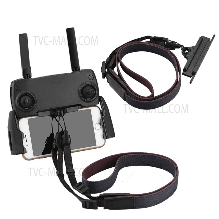 ZZCP8767 For DJI Mavic 2/Pro/Mini/Air/Spark Remote Control Lanyard Neck Strap with Bracket - Black-1