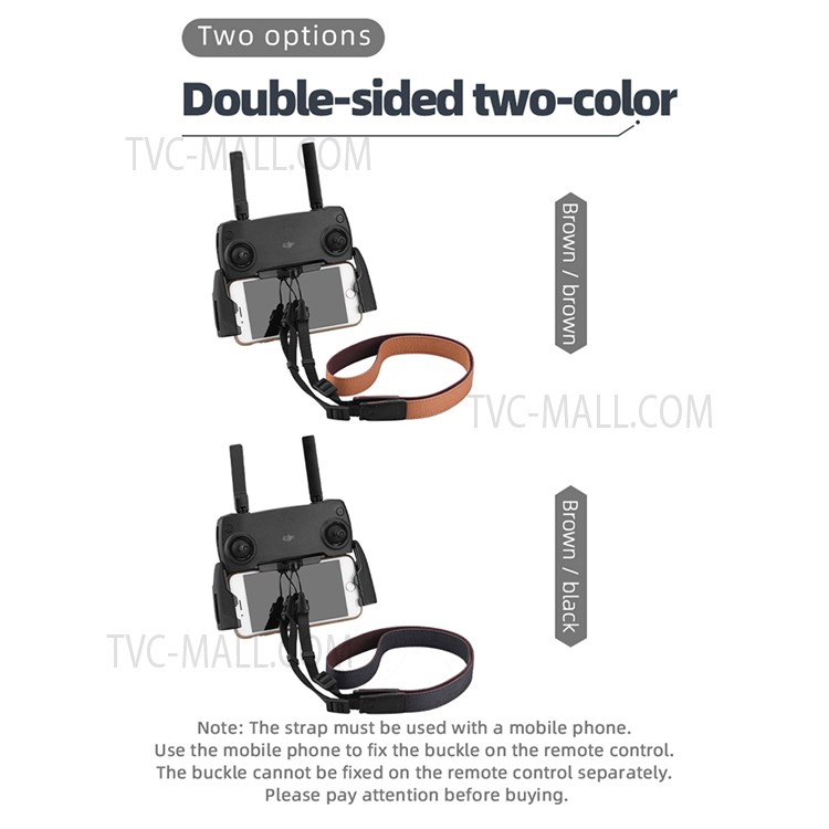ZZCP8767 For DJI Mavic 2/Pro/Mini/Air/Spark Remote Control Lanyard Neck Strap with Bracket - Black-11