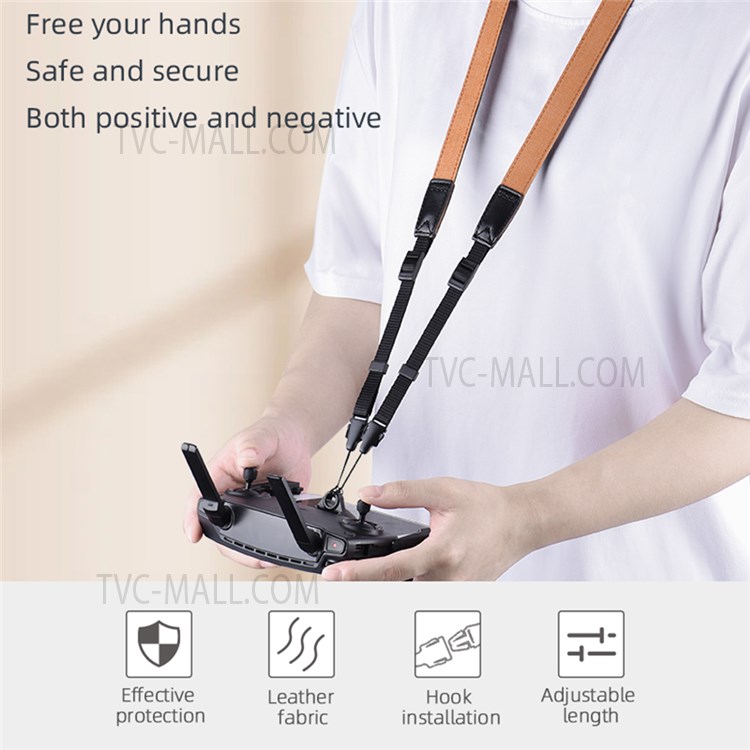 ZZCP8767 For DJI Mavic 2/Pro/Mini/Air/Spark Remote Control Lanyard Neck Strap with Bracket - Black-5