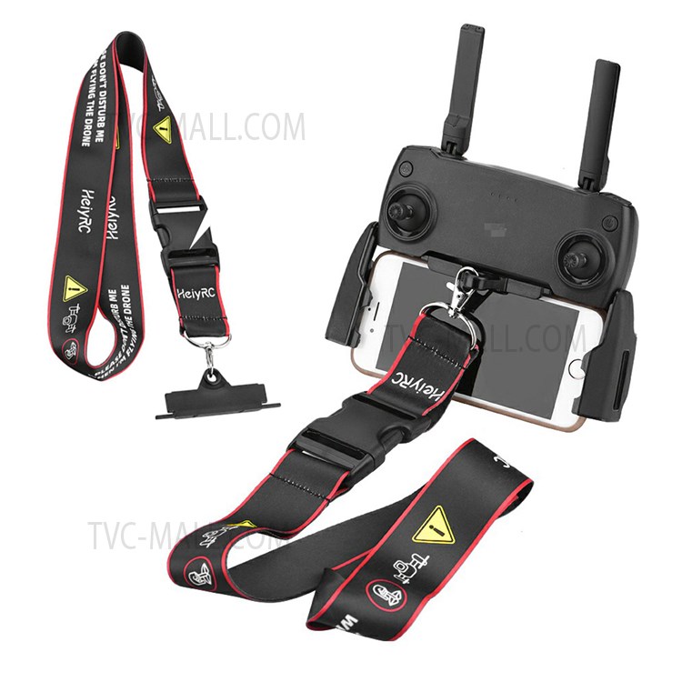 ZZCP8768 Lanyard Neck Strap with Hook Bracket for DJI Mavic 2/Pro/Mini/Air/Spark Remote Control - Black/Red Edge-1