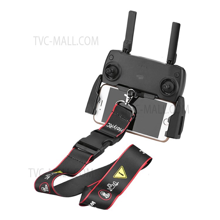 ZZCP8768 Lanyard Neck Strap with Hook Bracket for DJI Mavic 2/Pro/Mini/Air/Spark Remote Control - Black/Red Edge-6