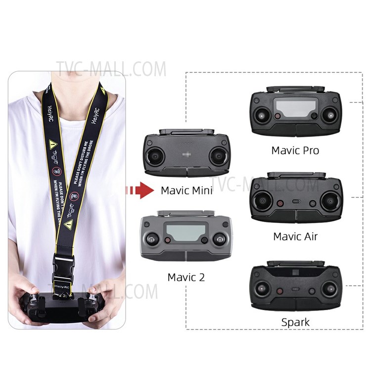 ZZCP8768 Lanyard Neck Strap with Hook Bracket for DJI Mavic 2/Pro/Mini/Air/Spark Remote Control - Black/Red Edge-8