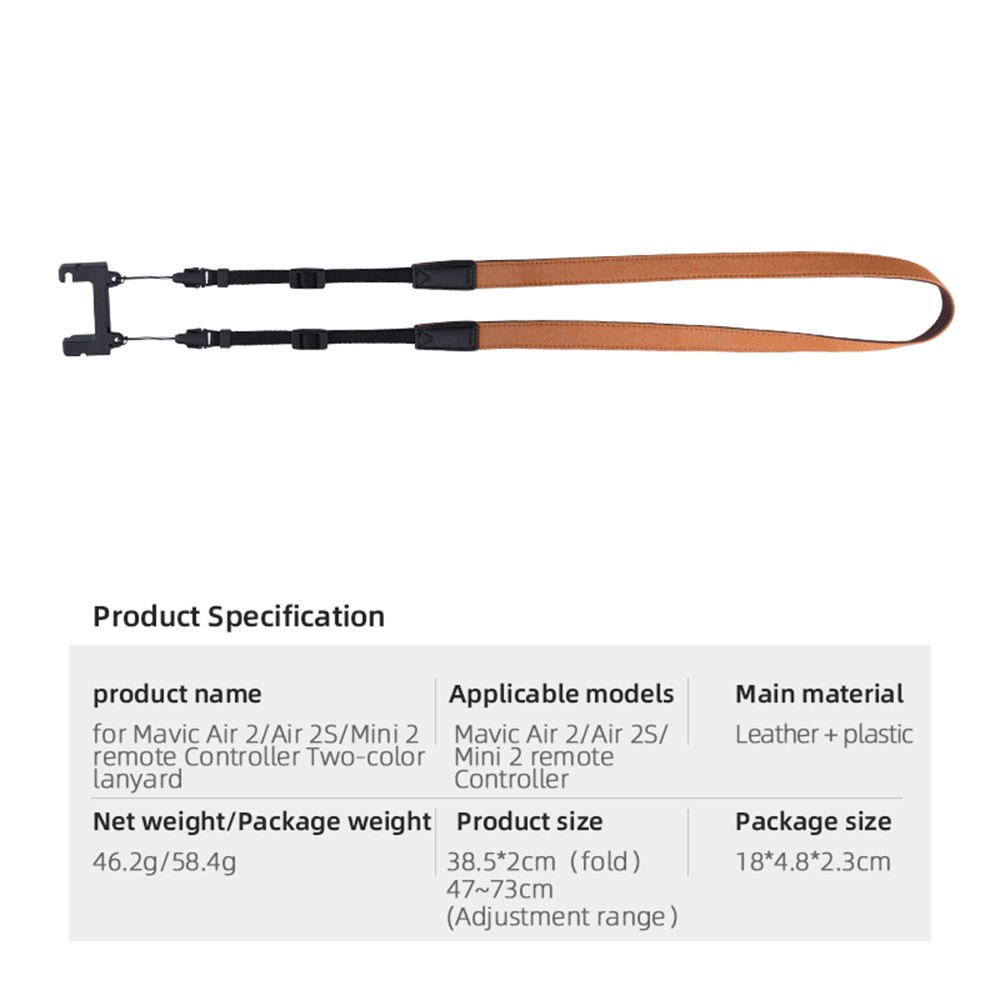 UTAIDU EWB8665_2+EWB7559_1 Dual-Color Strap Lanyard + Silicone Sleeve Protector for DJI Mavic Air 2/Air 2S/Mini 2 Remote Control - Black-4