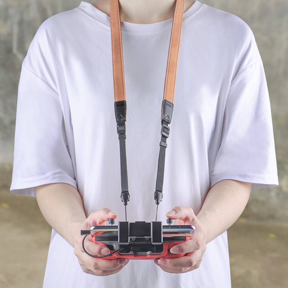 UTAIDU EWB8665_2+EWB7559_1 Dual-Color Strap Lanyard + Silicone Sleeve Protector for DJI Mavic Air 2/Air 2S/Mini 2 Remote Control - Black-7