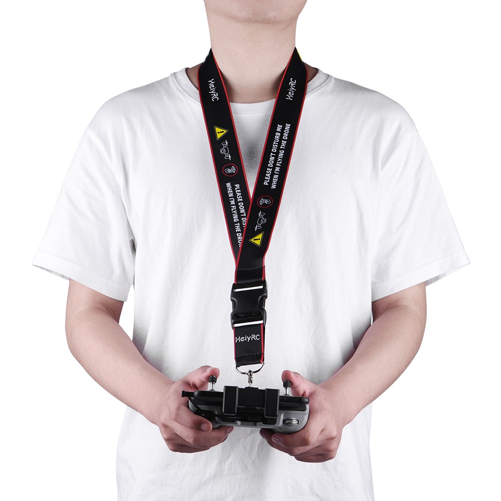 HEIYRC EWB8743 Adjustable Neck Strap Lanyard Shoulder Belt for Mavic Air 2/Air 2S /Mini 2 RC-N1 Remote Controller - Black Red Edge-3