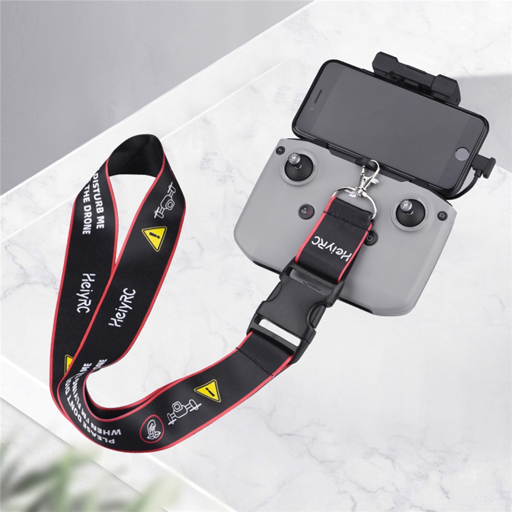 HEIYRC EWB8743 Adjustable Neck Strap Lanyard Shoulder Belt for Mavic Air 2/Air 2S /Mini 2 RC-N1 Remote Controller - Black Red Edge-7