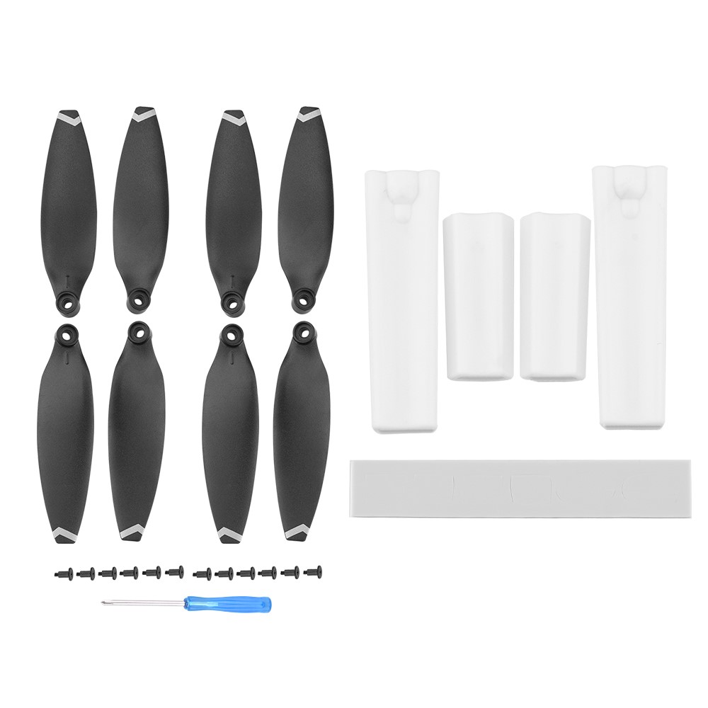 EWB8749_1+EWB8727 Extended Landing Gear Leg + Propeller Holder for FIMI X8 Mini - White-2