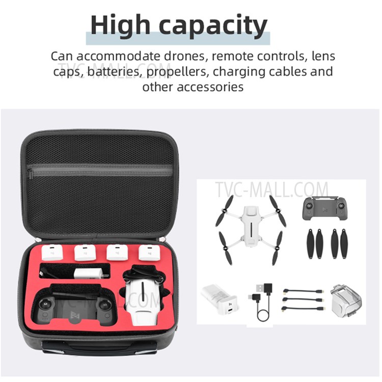 EWB8599 Storage Bag Handbag Carrying Case with Shoulder Strap for FIMI X8 MINI Drone - Red Liner-6