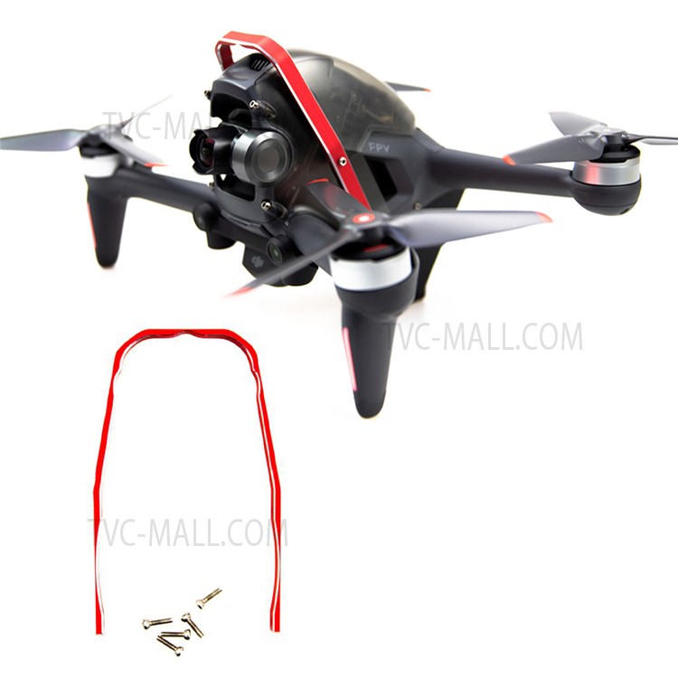 EWB8580 Aluminum Alloy Drone Top Protection Bar Bumper Guard for DJI FPV Combo - Red-1