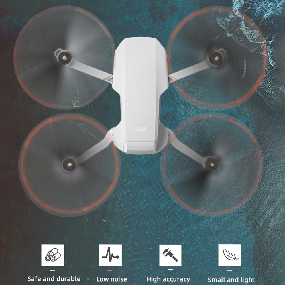 EWB8196_3 EWB8203_3 EWB8204_3 4 Pairs Low-Noise Propeller Replacement for DJI Mavic Mini 2 - Silver Edge-4