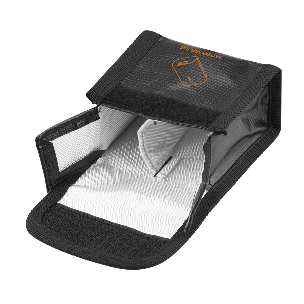 EWB8428_2 EWB8429_2 Explosion-Proof Fire Retardant 2 Battery Bag High-Temperature Storage Box for DJI FPV Combo - Black-1