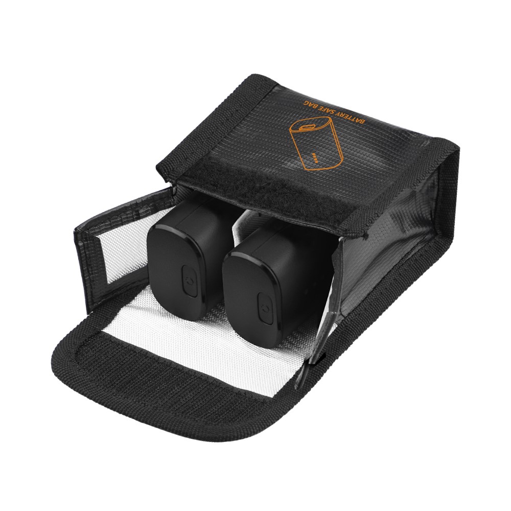 EWB8428_2 EWB8429_2 Explosion-Proof Fire Retardant 2 Battery Bag High-Temperature Storage Box for DJI FPV Combo - Black-2