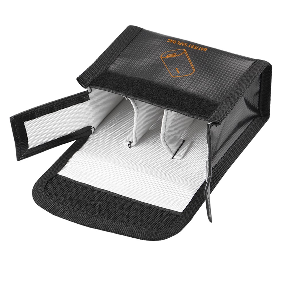 EWB8428_3 EWB8429_3 Fireproof Explosion-Proof 3 Battery Safety Storage Charge Guard Protection Bag for DJI FPV Combo - Black-1