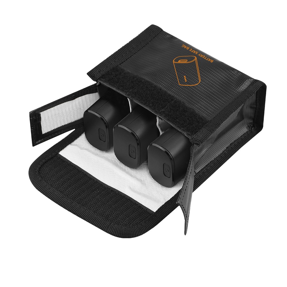 EWB8428_3 EWB8429_3 Fireproof Explosion-Proof 3 Battery Safety Storage Charge Guard Protection Bag for DJI FPV Combo - Black-2