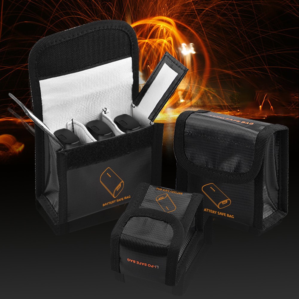EWB8428_3 EWB8429_3 Fireproof Explosion-Proof 3 Battery Safety Storage Charge Guard Protection Bag for DJI FPV Combo - Black-6